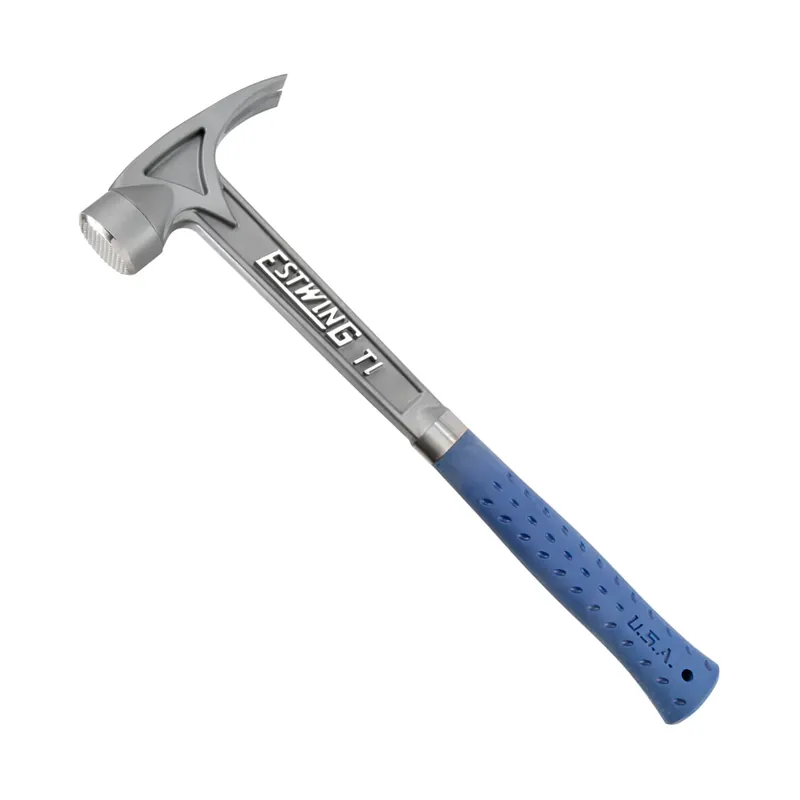 Estwing 02-45TIBLM Rechte titanium klauwhamer - vinyl blauwe handgreep - 370 gram kopgewicht | Net gelanceerd