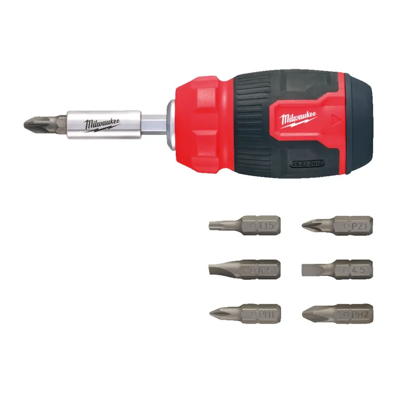 Milwaukee 4932492807 Bitschroevendraaier - 8 in 1 compacte multi-bit | Outlet