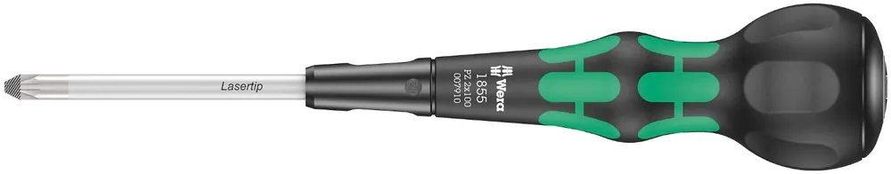 Aanrader - Wera 05007910001 1850 PH Kraftform Ball-Grip Kruiskopschroevendraaier werkplaatskling - PZ 2 x 100mm