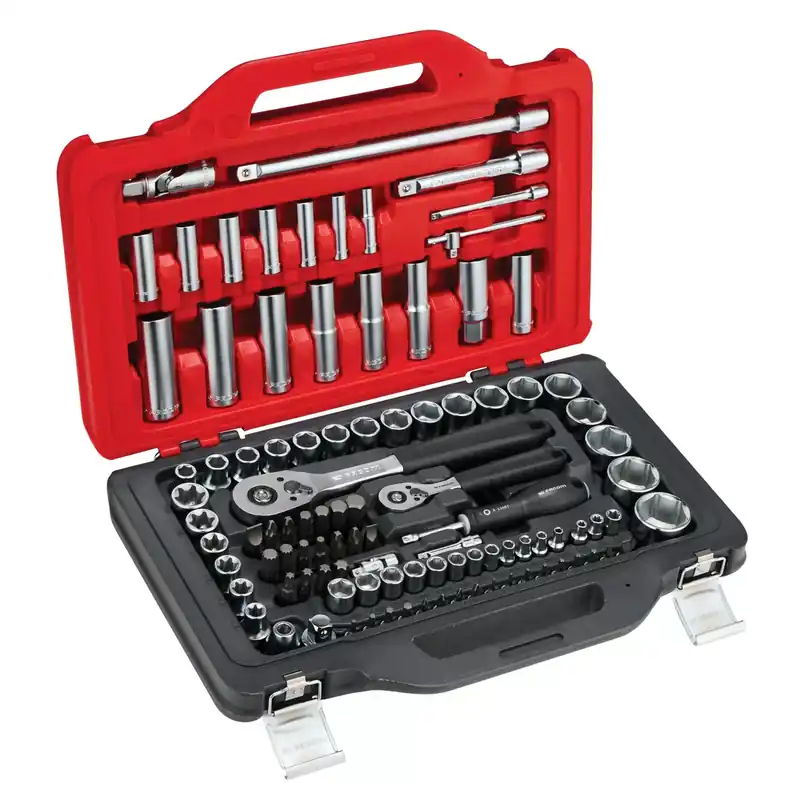 Beperkte voorraad - Facom RSL.151-EP100PB 100-delige Ratel- en doppenset in Twin Box koffer - 1/4" + 1/2"