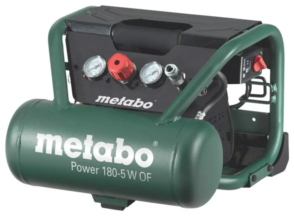 Metabo Power 180-5 W Compressor (5 l, 1,1 kW, 8 bar) | Net binnen