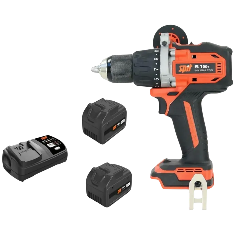 Uitverkoop - Spit S18+ Accu schroef-klopboormachine (18V, 2 x 5 Ah Li-Ion)