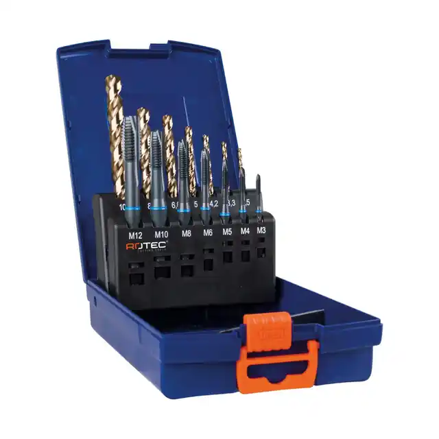Alleen deze week - Rotec HSS-E Inox 1000 Machinetappenset Type ‘331 - Doorlopend - M3-M12 - 7+7-delig