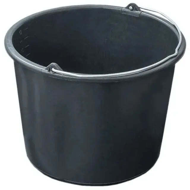 Premium | Bouwemmer Zwart Gripline 12 Liter Met Hengsel
