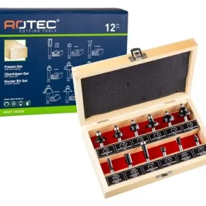 Klantfavoriet - Rotec 12Dlg.Houtfrezenset, Meest Courante Modellen (Houten Kist)